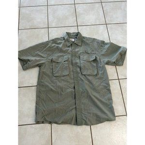 Penn Reels Authentic Fishing Gear Mens XL Green Casual Button Up Short Sleeve